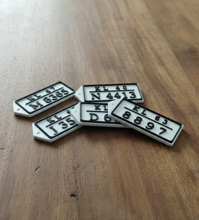 Custom Vehicle Number Plate KeyTag