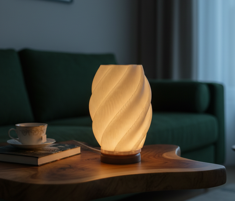 Vortex - Modern 3D Printed Swirl Mood Lamp